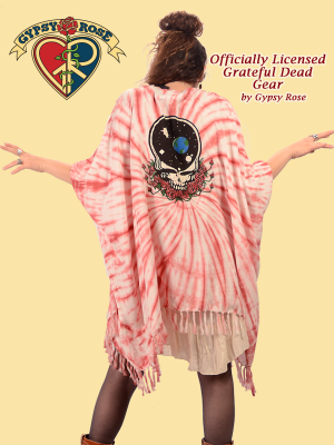 Grateful Dead Space Your Face Tye Dye Viscose Kimono