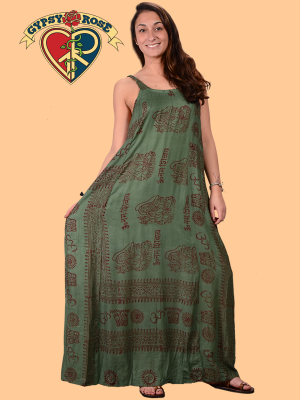 Om Shanti Printed Cotton Maxi Dress