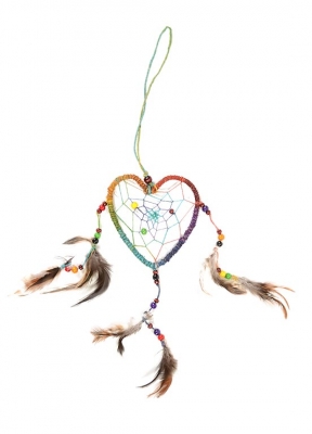 Dream Weavin' Single Heart Colorful Hemp Dreamcatcher