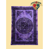 Twin Size Tye Dye Om Mandala Tapestry - Bedspread
