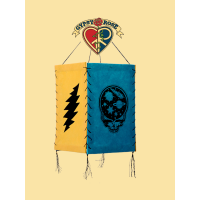 Stealie The Night Away and Bolts Grateful Dead 4 Sided Lantern