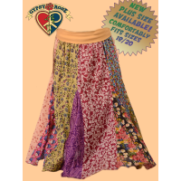 How Sweet It Is Yoga Waistband Printed Cotton Panel Skirt - Plus Size