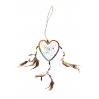Dream Weavin' Single Heart Colorful Hemp Dreamcatcher