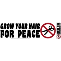 GROW YOUR HAIR FOR PEACE BUMPER STICKER