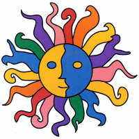 Multi Color  Sun Sticker